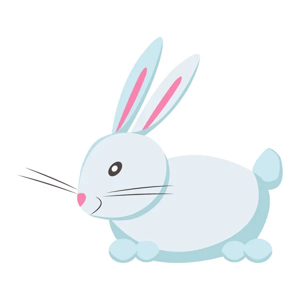 Linda liebre o conejo de dibujos animados plana Vector etiqueta engomada — Vector de stock