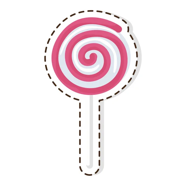 Spirála spirála lízátko Candy izolované na bílém ikonu — Stockový vektor