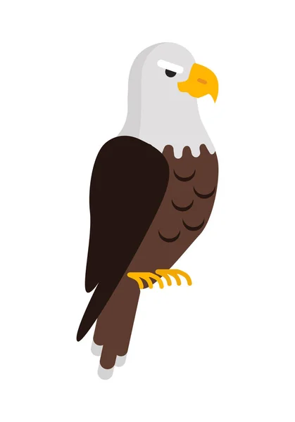 Eagle stor rovfågel tecknad isolerad på vit — Stock vektor