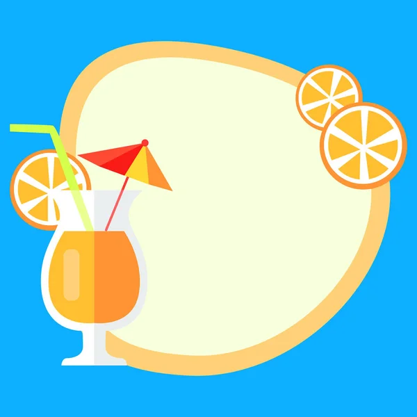 暑假矢量概念与新鲜果汁 — 图库矢量图片