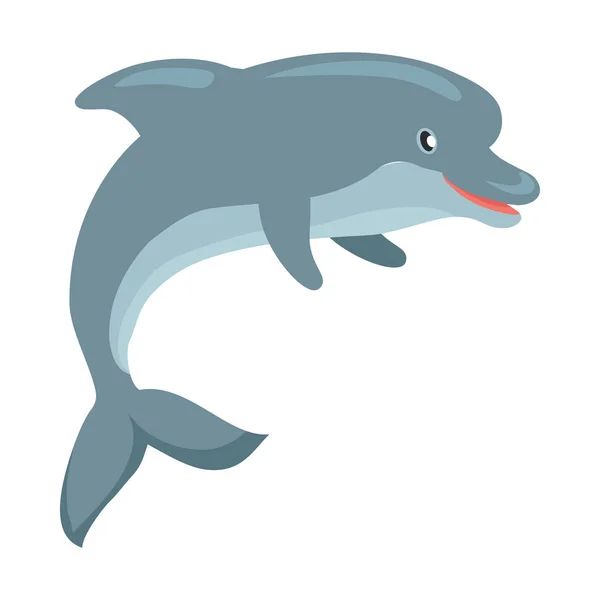 Delfin rajzfilm lapos vektoros illusztráció — Stock Vector