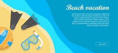 Beach Tatil düz tasarım vektör Web Banner