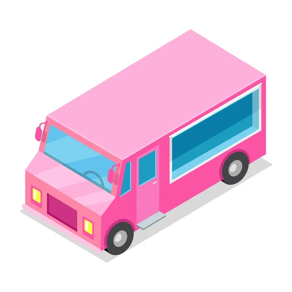 Big Streetfood Pink Truck Isolado Ilustração — Vetor de Stock