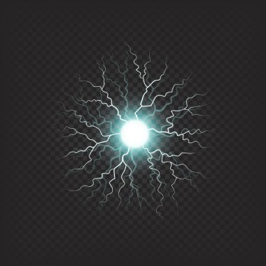 Blinding Ball With Lightnings Realistic Effect clipart