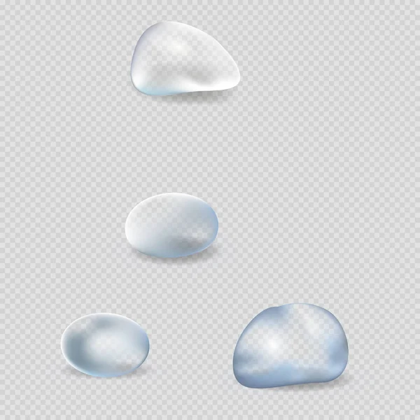 Set de ilustraciones aisladas de gotas de agua realistas — Vector de stock