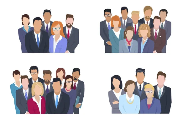 Grupo de negocios Colección de retratos — Vector de stock