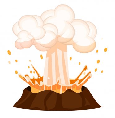 Patlayan sıvı damla sıçramasına volkan yanma dışarı