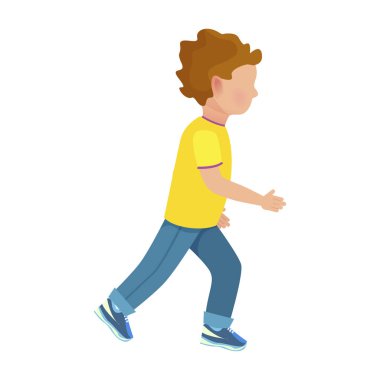 Yüzsüz genç çocuk izole şekilde çalışır