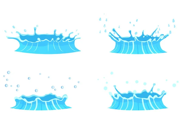 Dibujos animados Agua Splash Ilustraciones Colección — Vector de stock