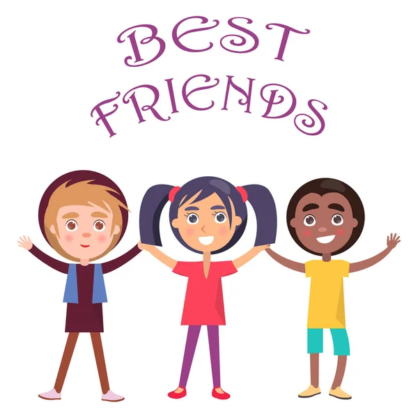 Best Friends Celebrate Holiday for Children Vector — Stock Vector