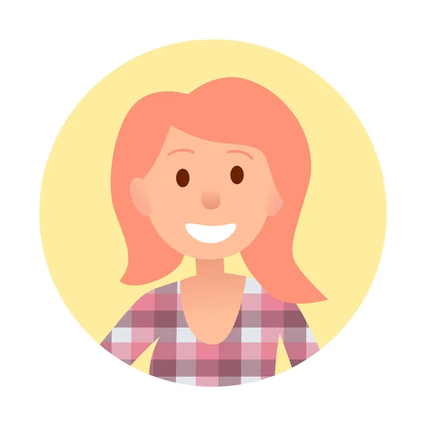 红发女孩灿烂的笑容画像在圈子 — 图库矢量图片