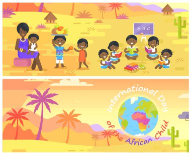 Afrikalı Çocuk afiş uluslararası gün ayarla