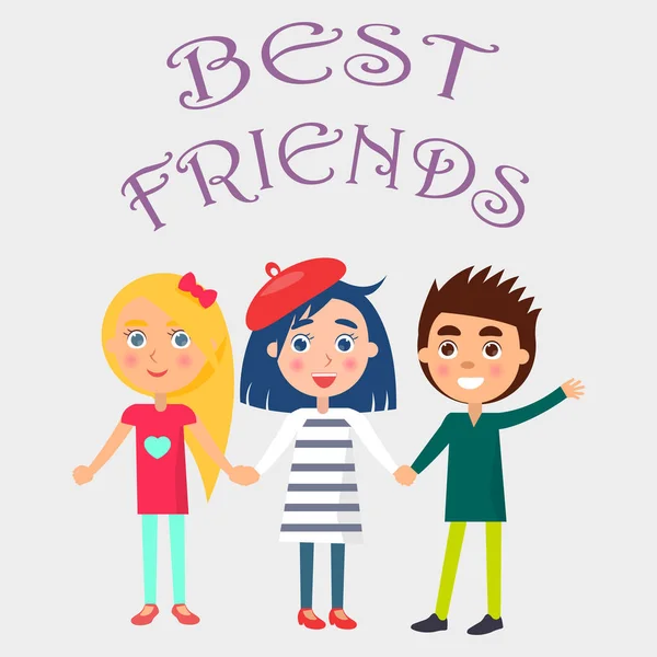 Best Friends Celebrate Holiday for Children Vector — Stock Vector