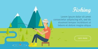 Balık tutma ve kavram kamp. Genç balıkçı