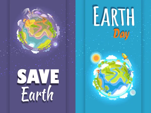 Affiches d'agitation internationale Save Earth Day — Image vectorielle