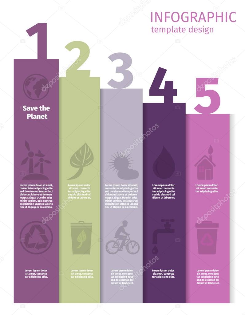 Infographic 5 Steps for Earth Planet Saving Poster