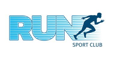 Beyaz arka planda çalışan sporcu. Spor Kulübü