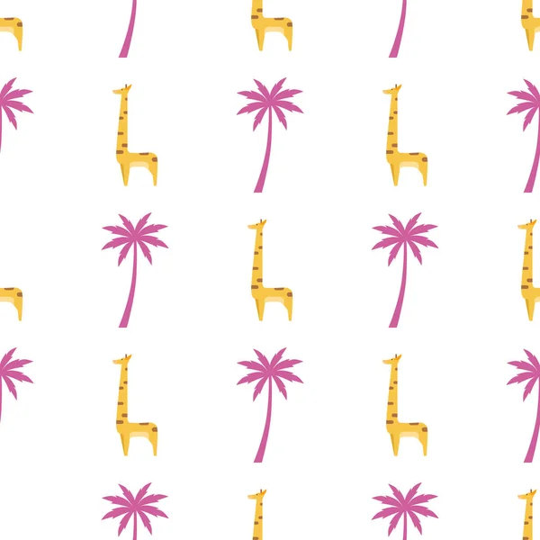 Vector de patrón inconsútil aislado jirafa gráfica — Archivo Imágenes Vectoriales
