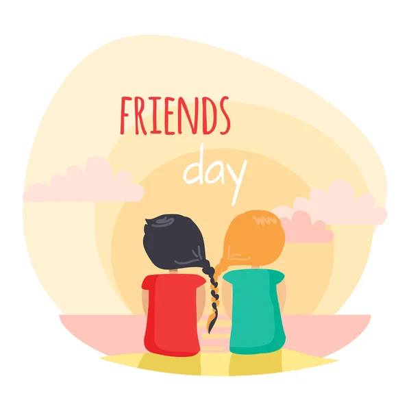 Vänskap roligt tidsfördriv med älskade pålitlig vän — Stock vektor