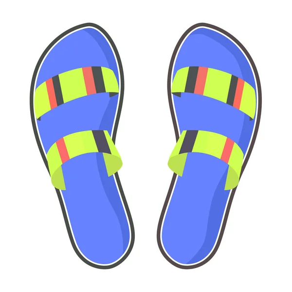 Pasangan Berwarna Flip-Flops Terisolasi Illustration - Stok Vektor