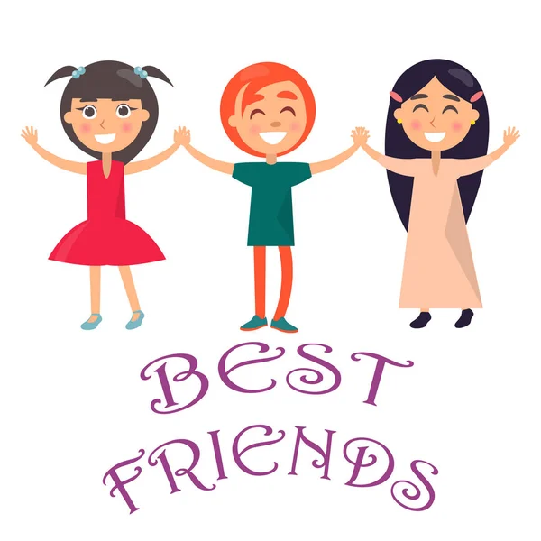 Best Friends Celebrate Holiday for Children Vector — Stock Vector