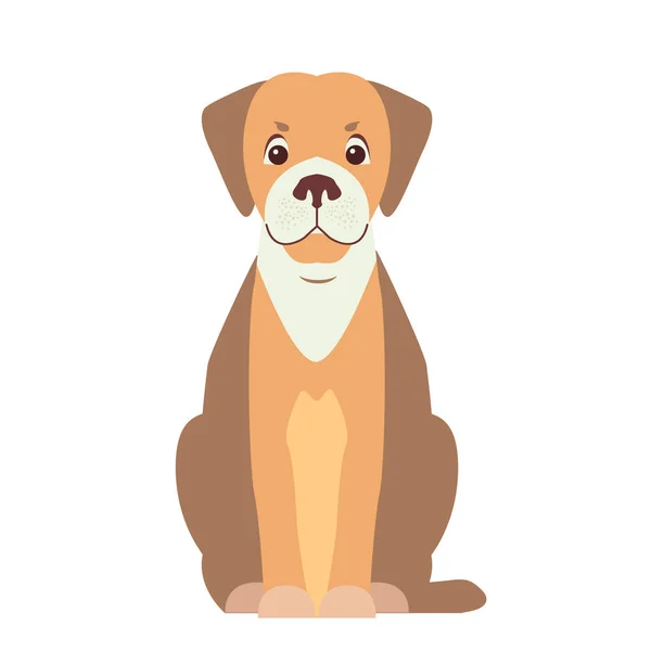 Cute Beagle Dog Cartoon Flat Vector Icon — Stock Vector