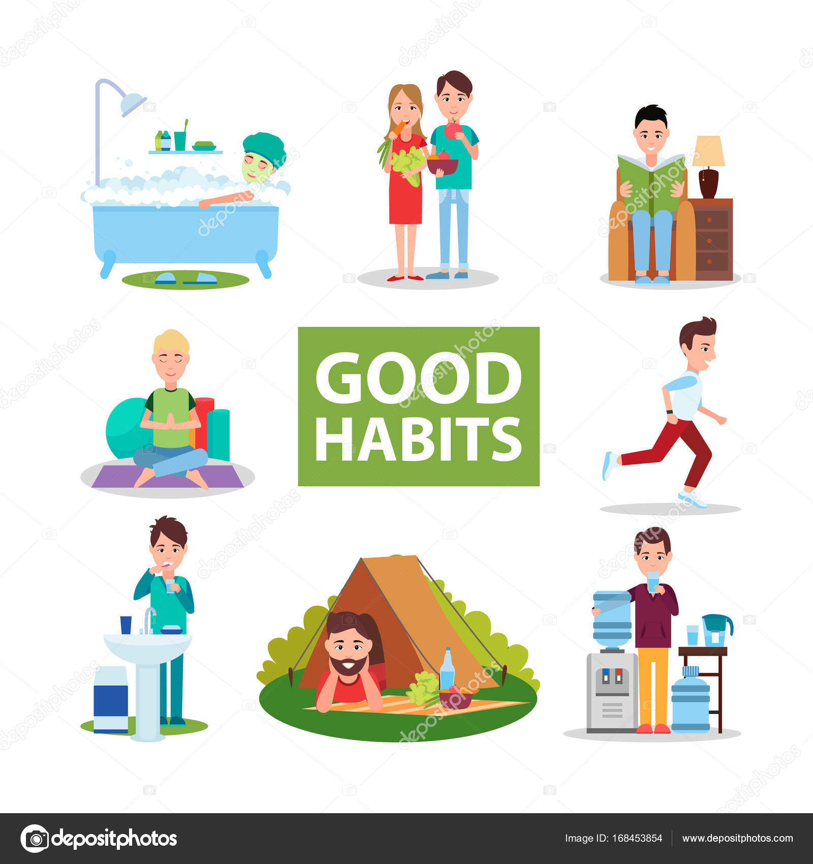 Buenos hábitos imágenes de stock de arte vectorial | Depositphotos Buenos hábitos imágenes de stock de arte vectorial | Depositphotos