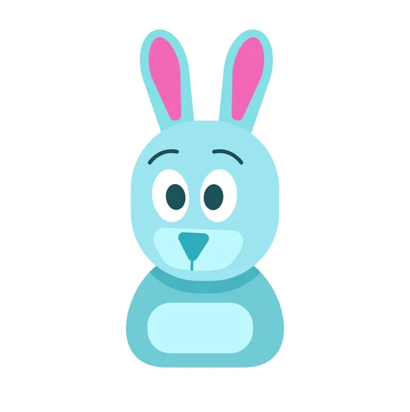 Modrý zajíc s legrační čelit izolované ilustrace — Stockový vektor