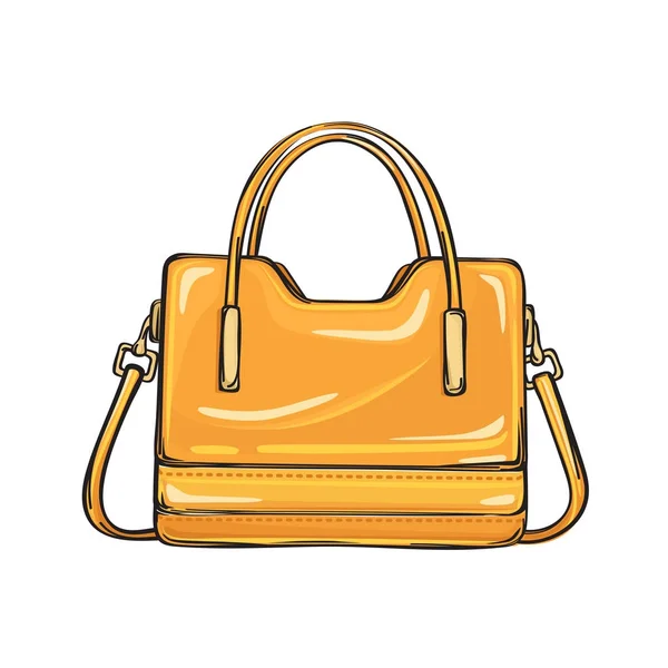 Son moda parlak turuncu çanta izole illüstrasyon — Stok Vektör