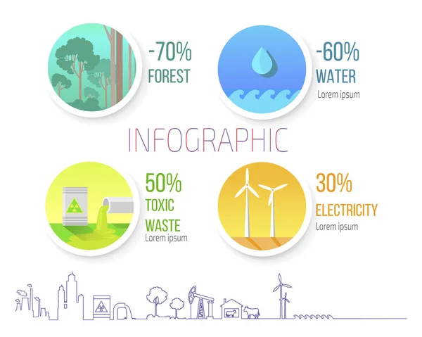 Infographic Poster Dealing Environmental Problems Stock Illustration