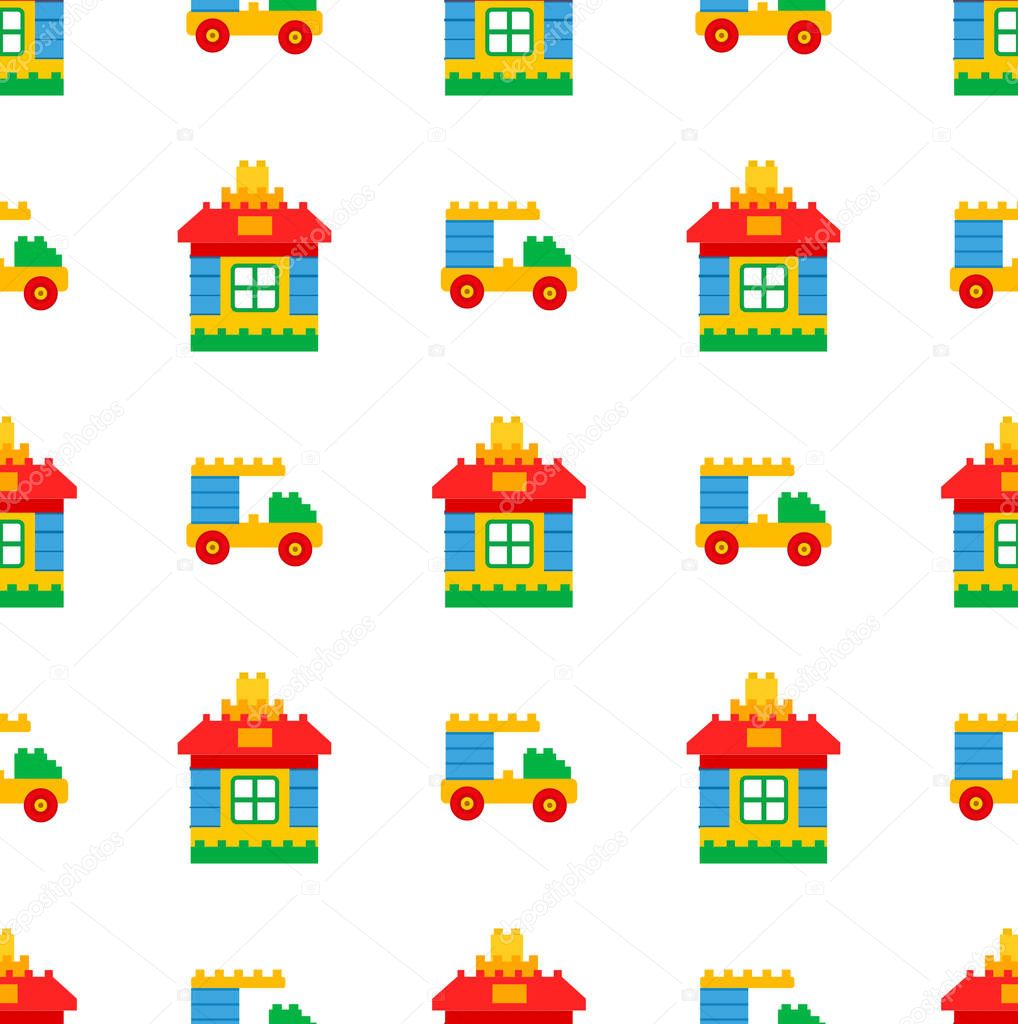 Childrens Toys for Play Time Seamless Pattern