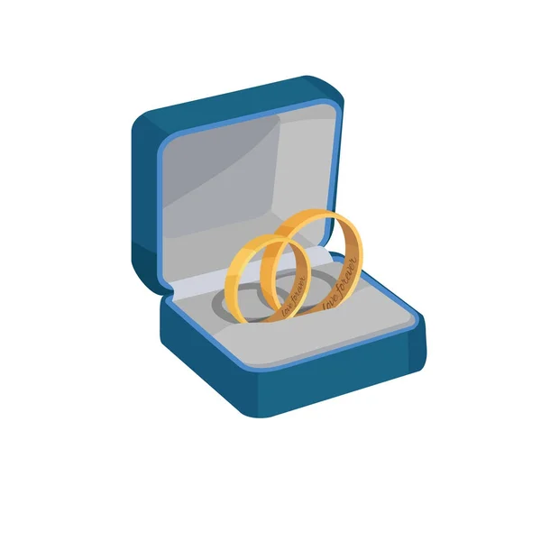 Anillos de boda de oro con grabados Love Forever — Archivo Imágenes Vectoriales