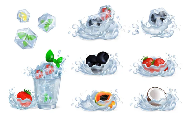 Serinletici içecek ve malzemeler illüstrasyonlar ayarla