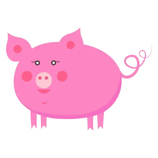Piggy kreskówka naklejki wektor płaskie lub ikonę — Wektor stockowy