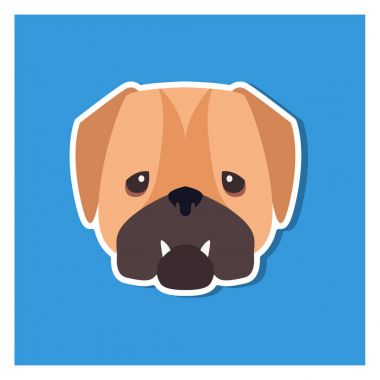 İngilizce Bulldog dolorous namlu sanat simge çizilmiş