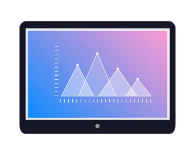 Ekran düz vektör grafik tablet simgesiyle