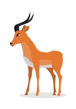 Antilop Impala kutsal kişilerin resmi içinde düz tasarım karikatür