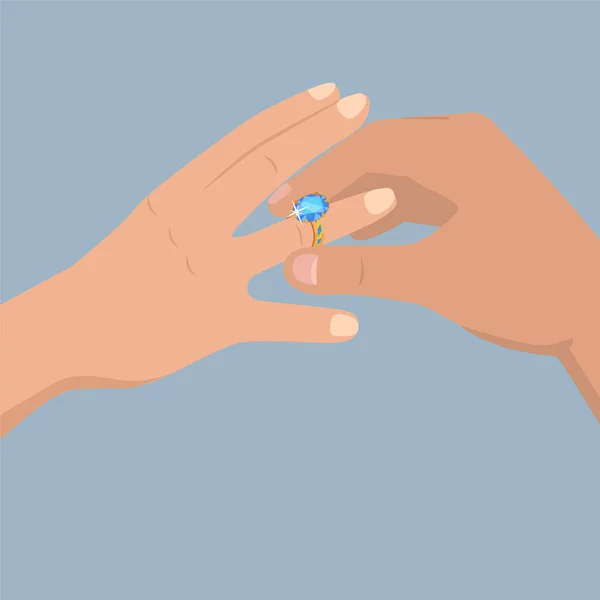 Proposition de mariage Vecteur Plat Concept — Image vectorielle