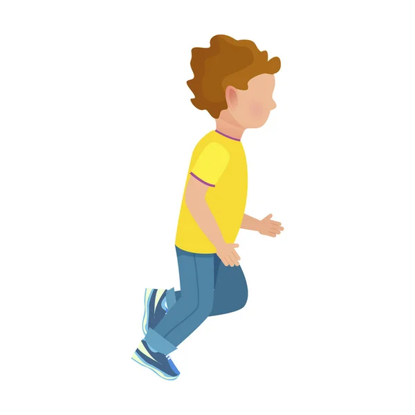 Απρόσωπη νεαρό αγόρι τρέχει απομονωμένες εικονογράφηση — Διανυσματικό Αρχείο