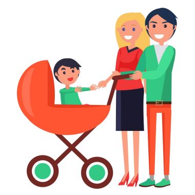 Genç çocuk ile aile tasvir eden anne gün Poster