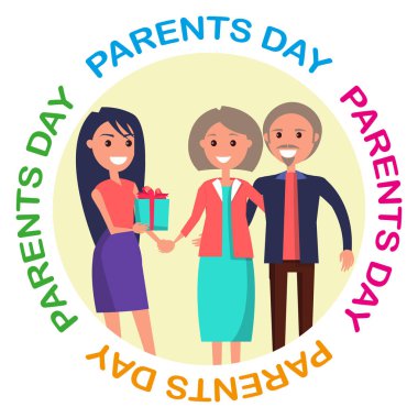 Mutlu aile gösterilen anne gün afiş