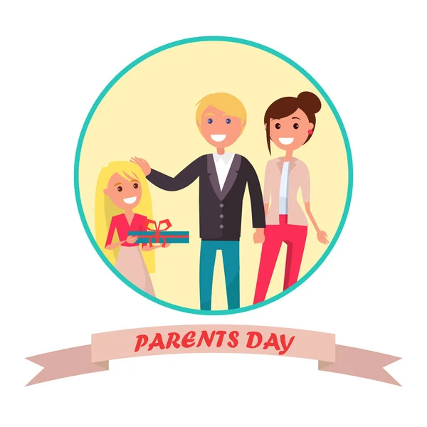 Parents Day Banner with Colourful Inscription — Stock Vector