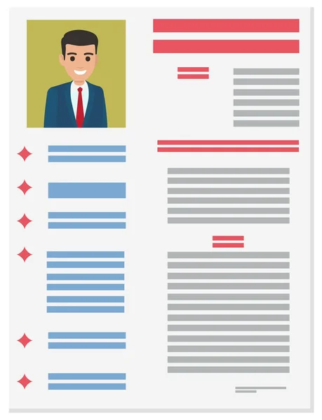 Formulario de solicitud de empleo de Empresario. Resumen Breve — Vector de stock