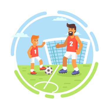 Mutlu Babalar günü Poster oğul ve baba vektör ile