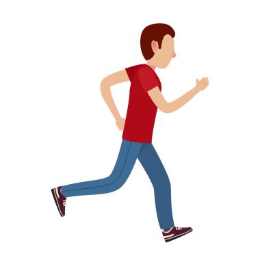 Hareket illüstrasyon karikatür erkek karakter