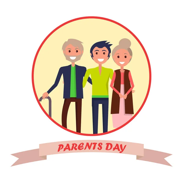 Parents Day Poster with Circle Inscription — Stock Vector