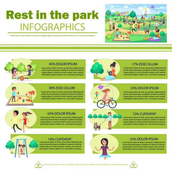 Reste dans le parc Infographie Affiche avec photos — Image vectorielle