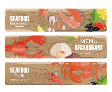 Deniz ürünleri Premium Kalite ahşap tahta üzerinde ayarla