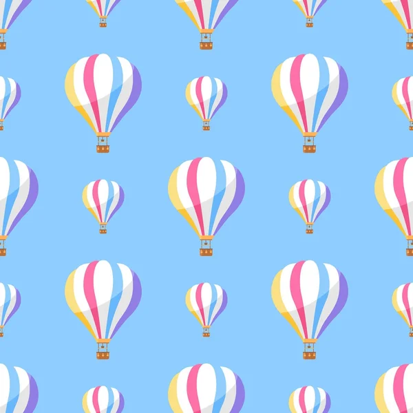 Airballoon with Colorful Stripes Seamless Pattern
