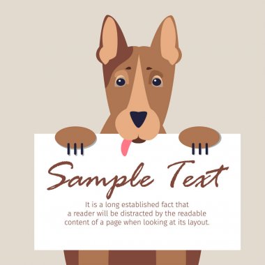Doberman tabela ile illüstrasyon izole